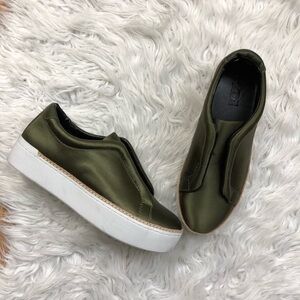 Urban outfitters green satin sneakers